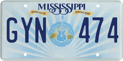 MS license plate GYN474