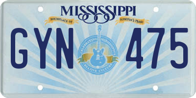 MS license plate GYN475