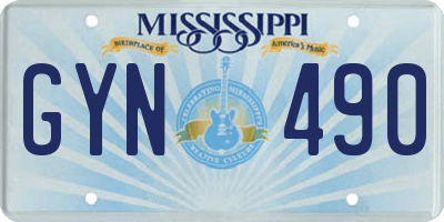 MS license plate GYN490