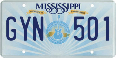MS license plate GYN501