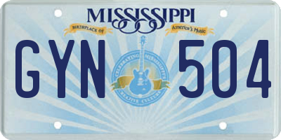 MS license plate GYN504