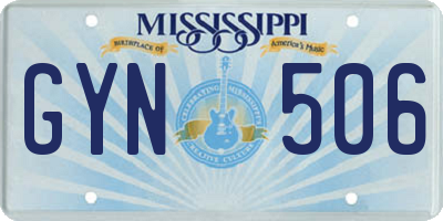 MS license plate GYN506