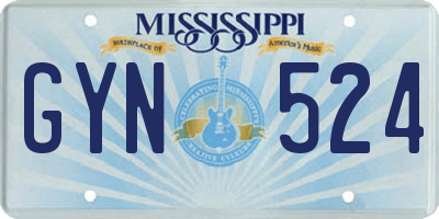 MS license plate GYN524