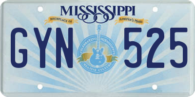 MS license plate GYN525