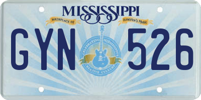 MS license plate GYN526