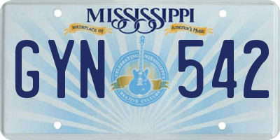 MS license plate GYN542