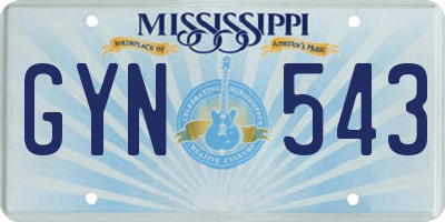 MS license plate GYN543