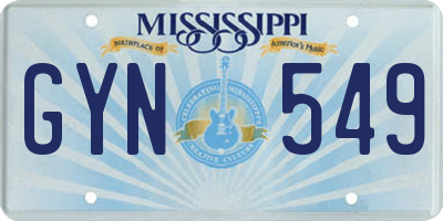 MS license plate GYN549