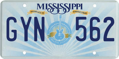 MS license plate GYN562