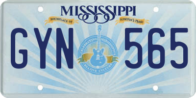 MS license plate GYN565