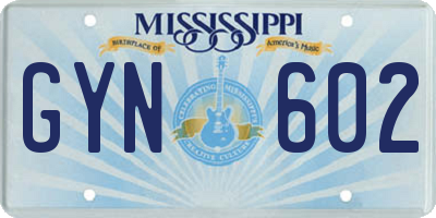 MS license plate GYN602