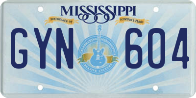 MS license plate GYN604