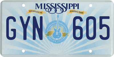 MS license plate GYN605