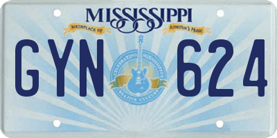MS license plate GYN624