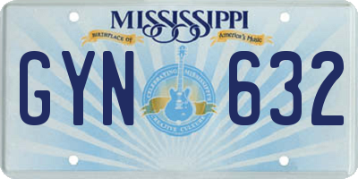 MS license plate GYN632