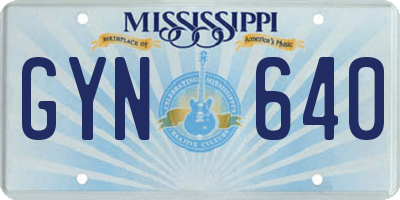 MS license plate GYN640