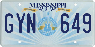 MS license plate GYN649