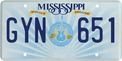 MS license plate GYN651