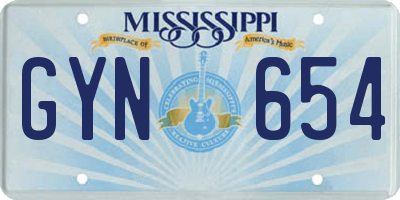 MS license plate GYN654