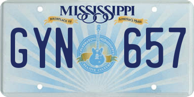 MS license plate GYN657