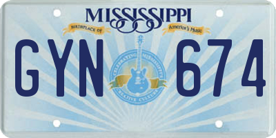 MS license plate GYN674