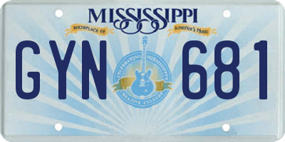 MS license plate GYN681