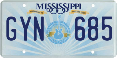 MS license plate GYN685