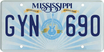 MS license plate GYN690
