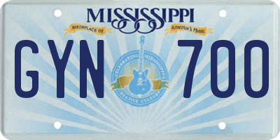 MS license plate GYN700