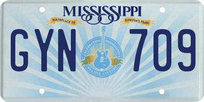 MS license plate GYN709