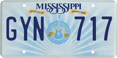 MS license plate GYN717