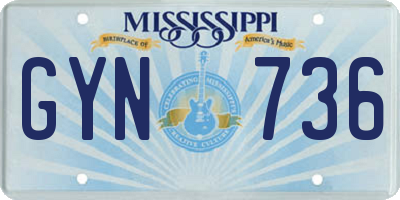 MS license plate GYN736
