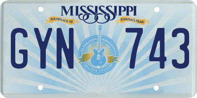 MS license plate GYN743