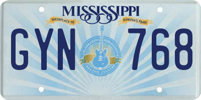 MS license plate GYN768