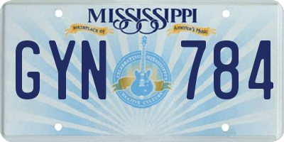MS license plate GYN784
