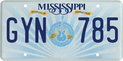 MS license plate GYN785
