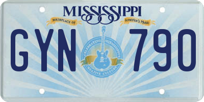 MS license plate GYN790
