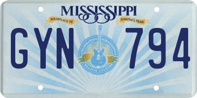 MS license plate GYN794