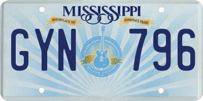 MS license plate GYN796