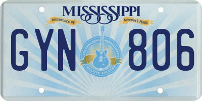 MS license plate GYN806