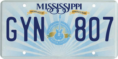 MS license plate GYN807