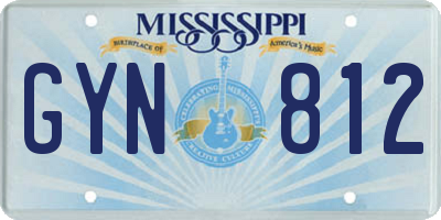 MS license plate GYN812