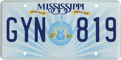 MS license plate GYN819