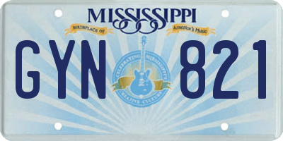 MS license plate GYN821