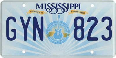 MS license plate GYN823