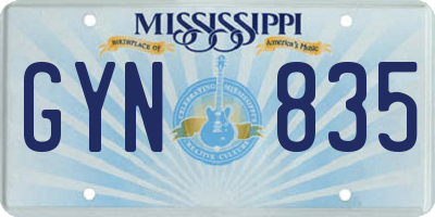 MS license plate GYN835