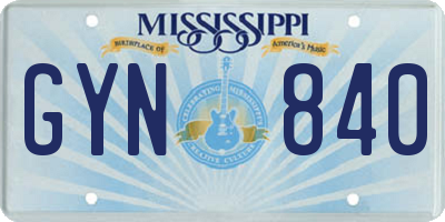 MS license plate GYN840