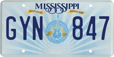 MS license plate GYN847