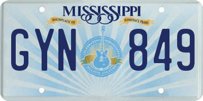 MS license plate GYN849