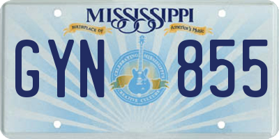 MS license plate GYN855